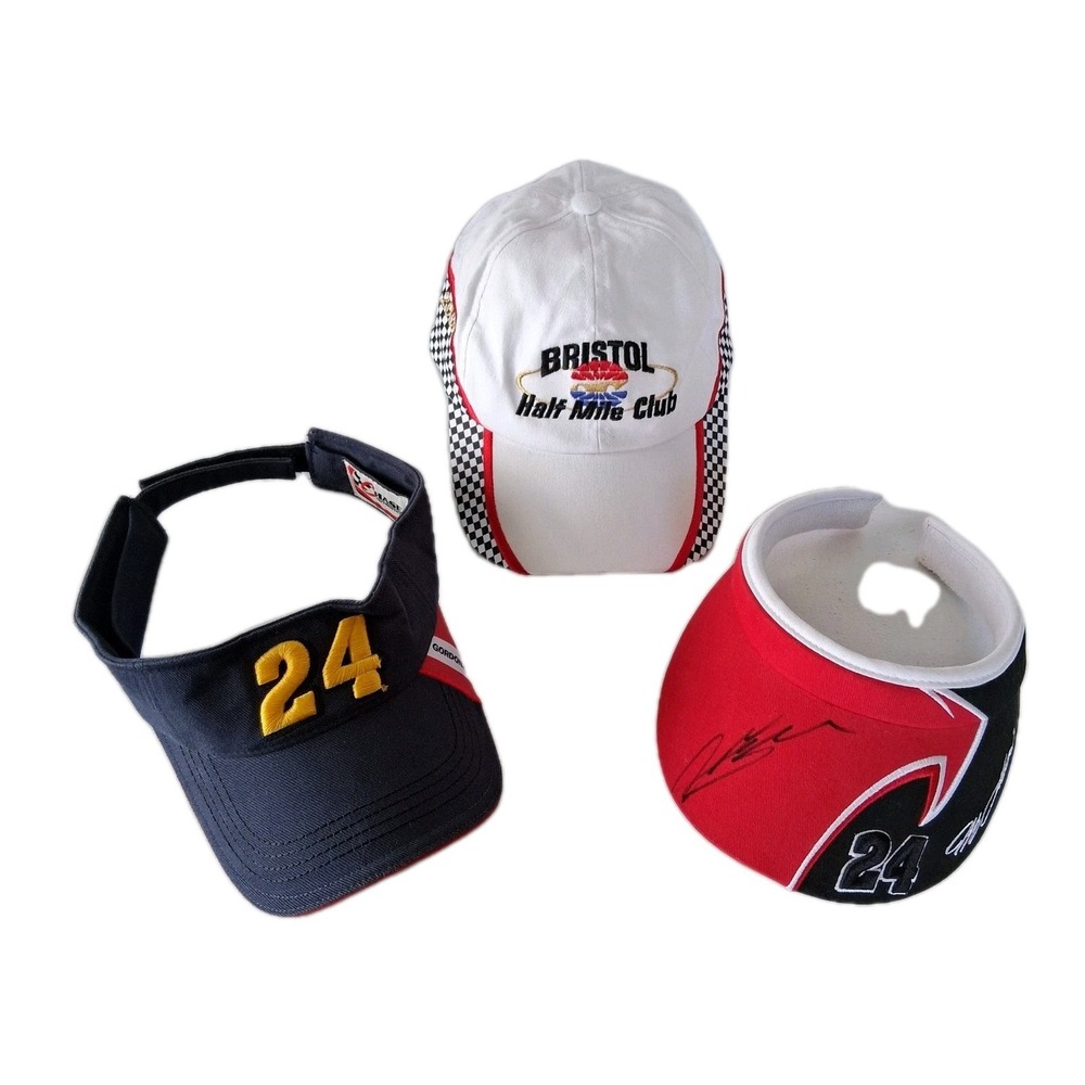 2004 Bristol Motor Speedway Half Mile Club Cap & SIGNED Jeff Gordan Racing Visor